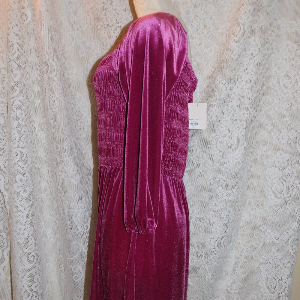 LC Lauren Conrad wine chalet pink large dress NWT MAXI length - Picture 6 of 11